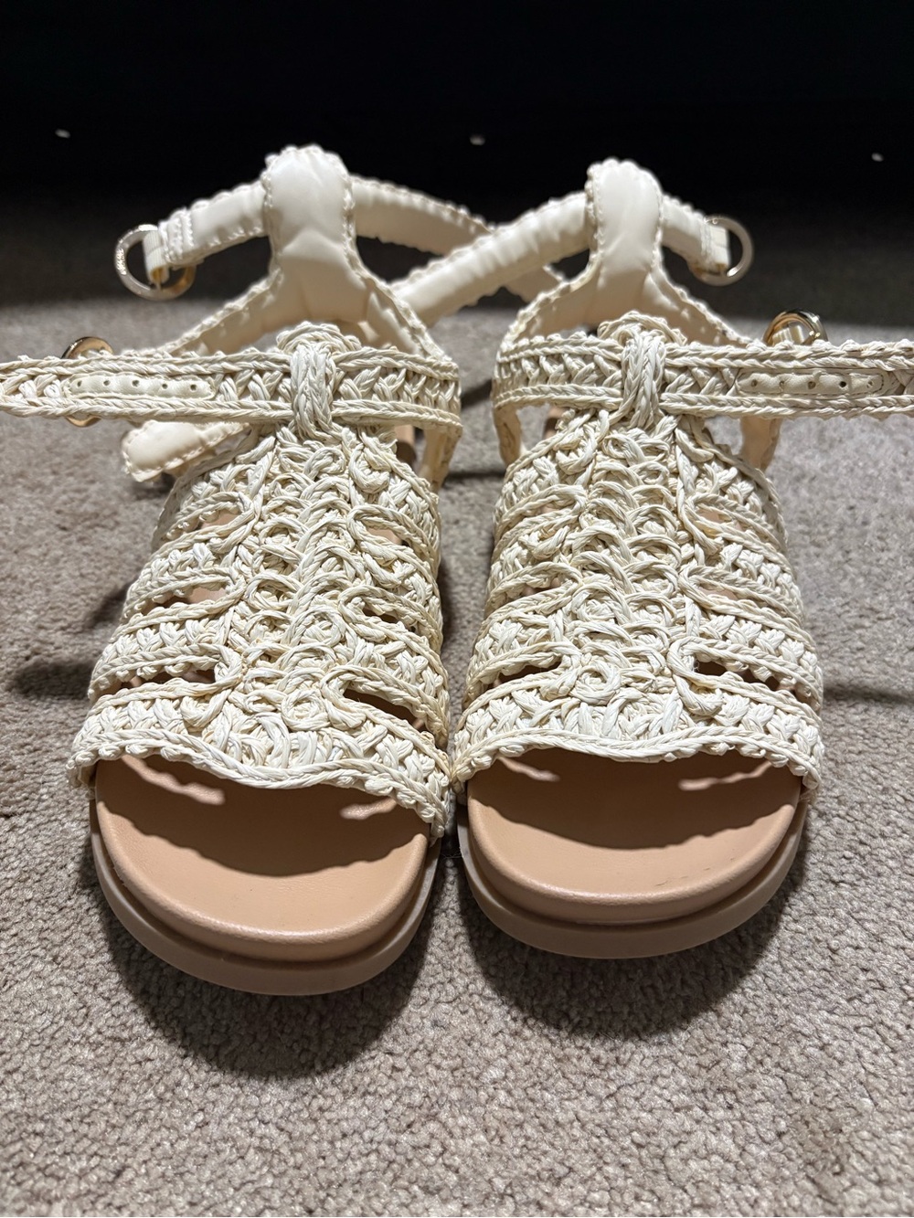 Threshold Cream Crochet Ankle-Strap Sandals